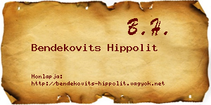 Bendekovits Hippolit névjegykártya